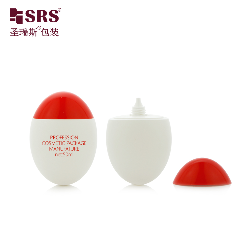 Skin Care Packaging 50ml Sunscreen Bottle Screw Cap Squeeze Lotion Cream Bottle With Silver Lid