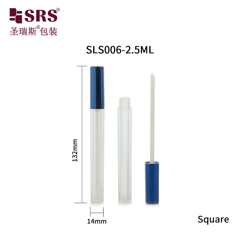 Frosted Unique Plastic Luxury Empty Container Wand Lipgloss Packaging Container 2.5ml Lip Gloss Tubes
