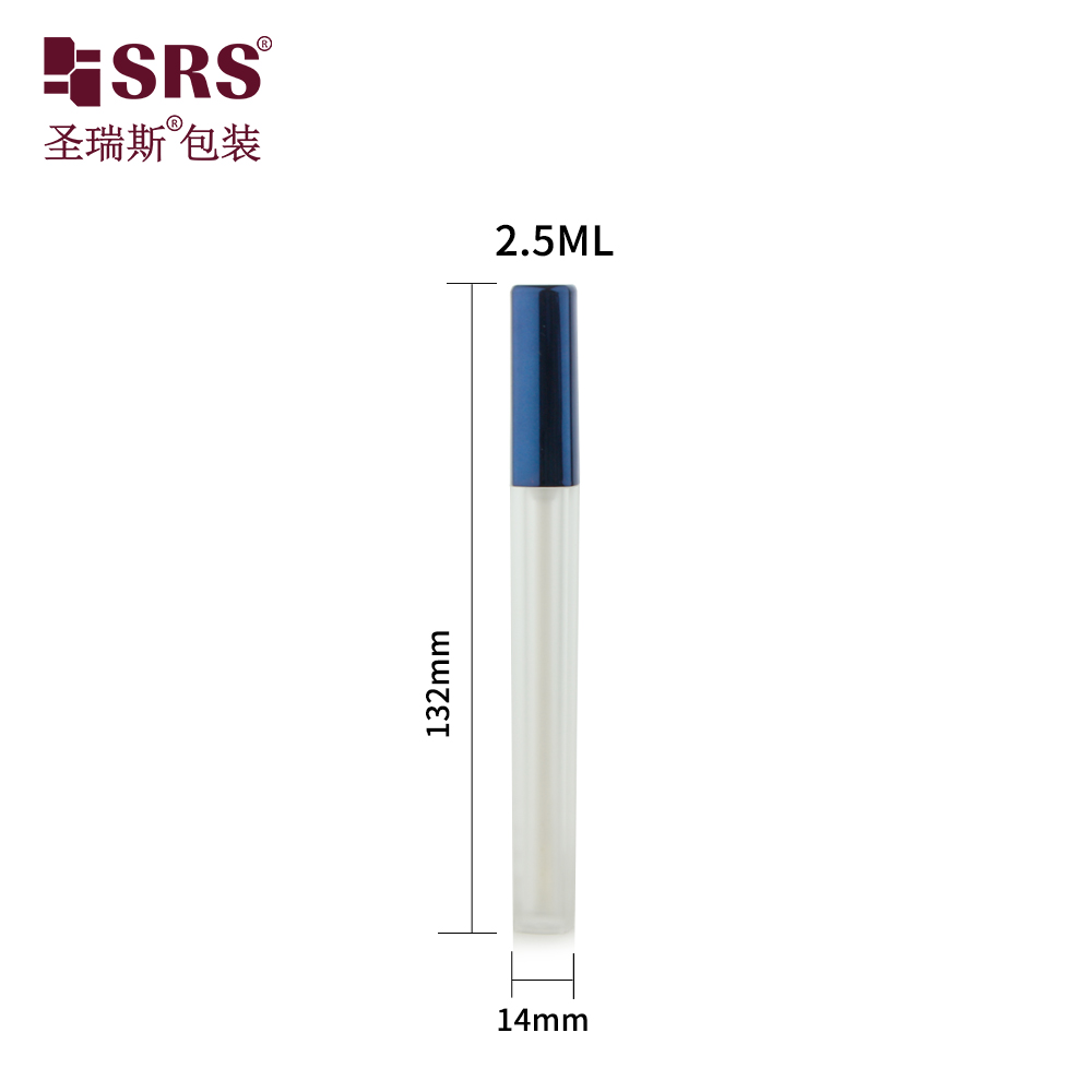 Frosted Unique Plastic Luxury Empty Container Wand Lipgloss Packaging Container 2.5ml Lip Gloss Tubes
