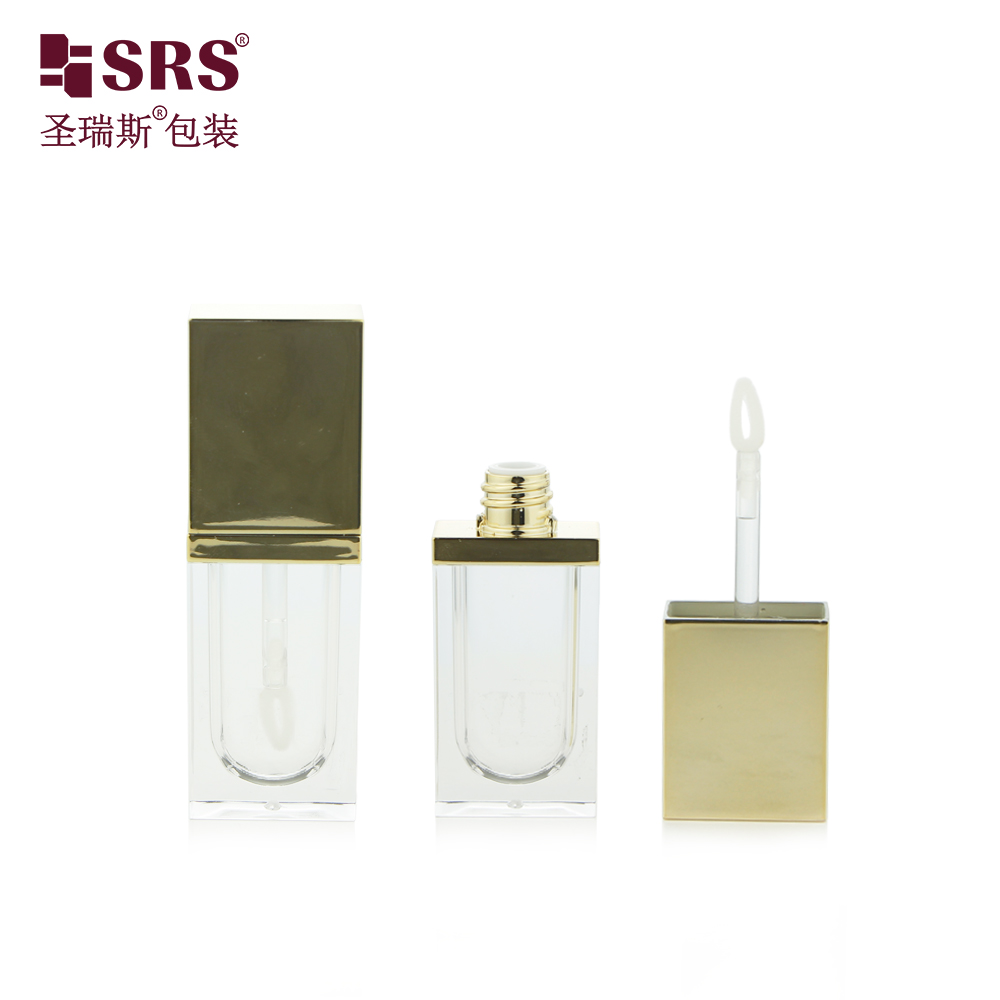 Gold Luxury Clear Custom Logo Lip Gloss Containers Packaging Cosmetics Lip Gloss Tubes 