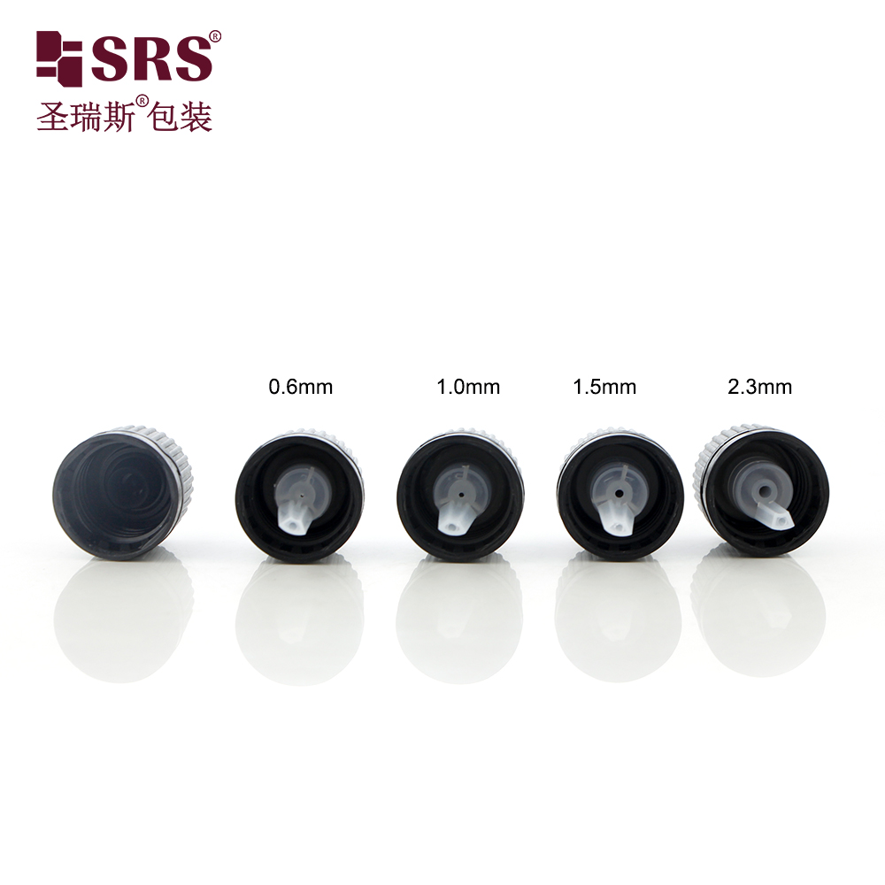 18/415 Black Child-Resistant and Tamper Evident Plastic Cap and Inner Plug