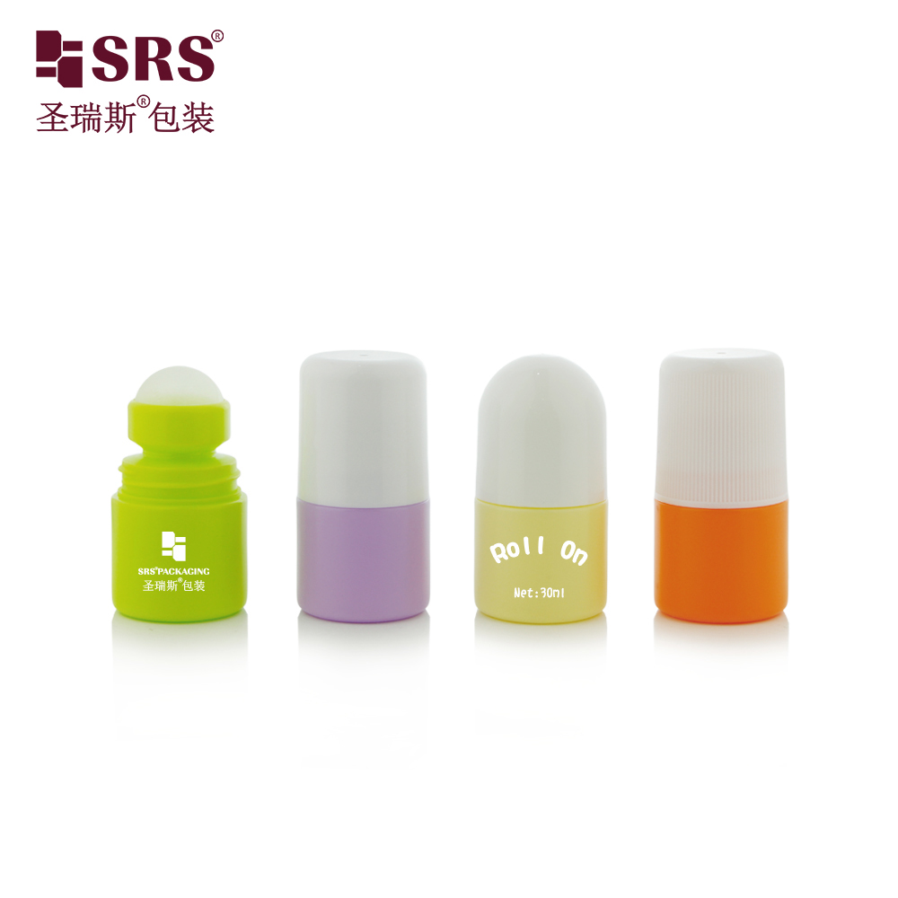 PP Empty 30ml Capsule Shaped Roll on Bottles for Deodorant Mosquito Repellent Packaging