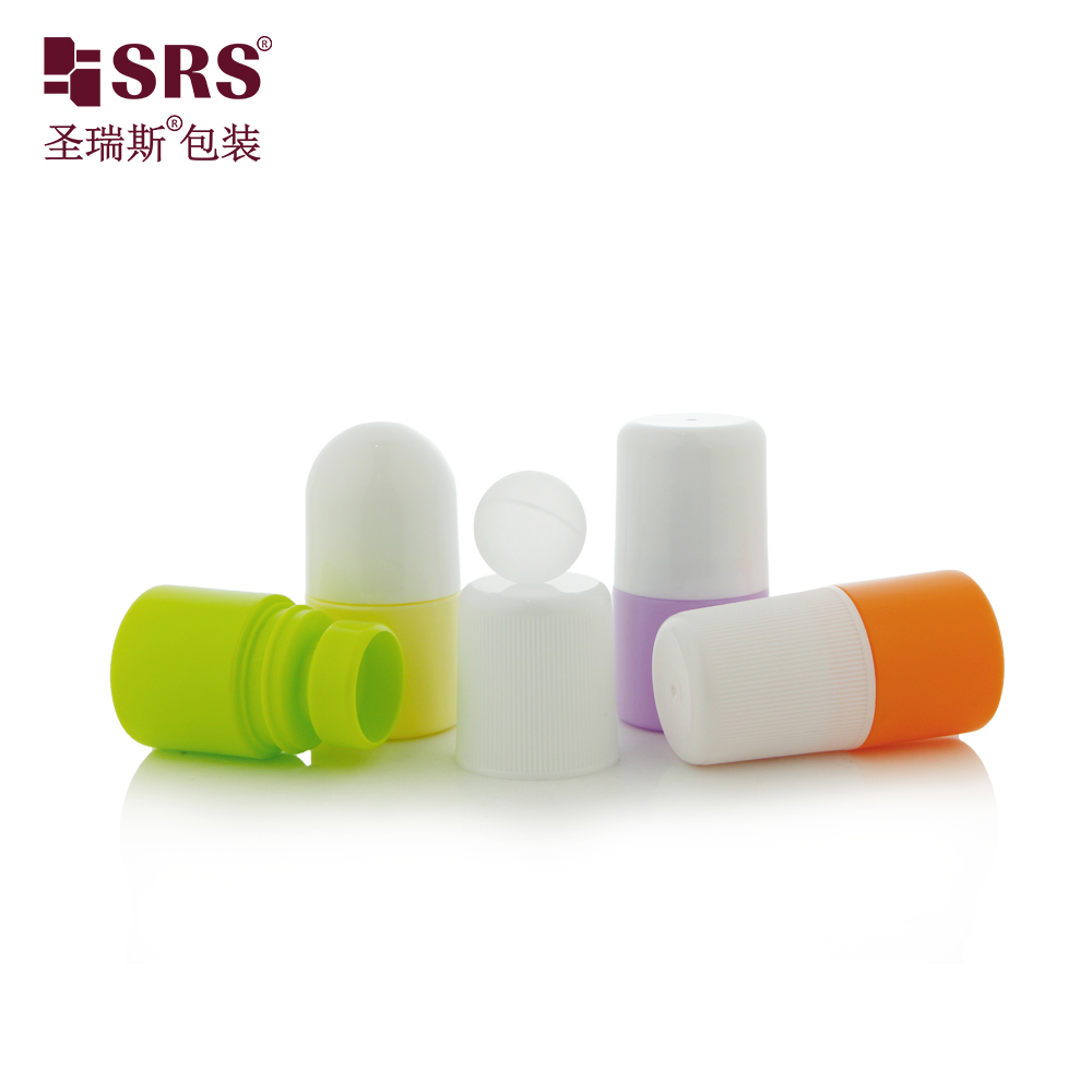 PP Empty 30ml Capsule Shaped Roll on Bottles for Deodorant Mosquito Repellent Packaging
