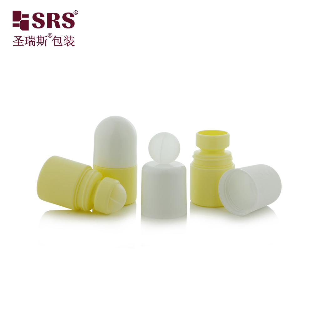 PP Empty 30ml Capsule Shaped Roll on Bottles for Deodorant Mosquito Repellent Packaging