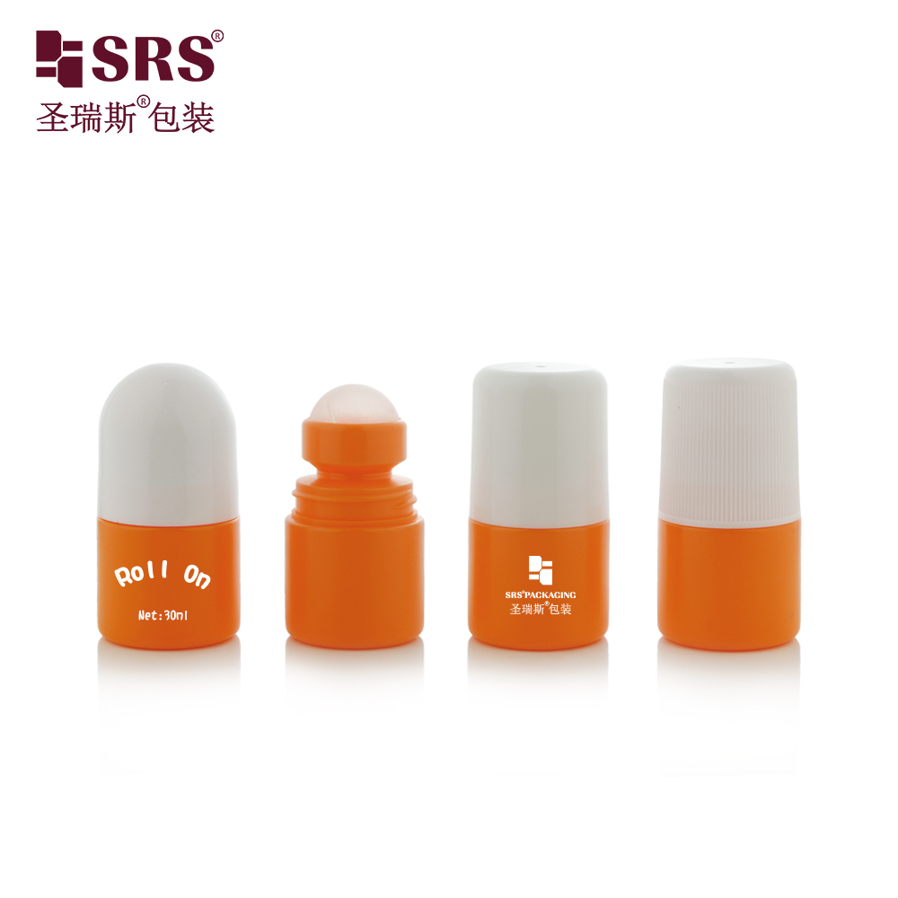 PP Empty 30ml Capsule Shaped Roll on Bottles for Deodorant Mosquito Repellent Packaging