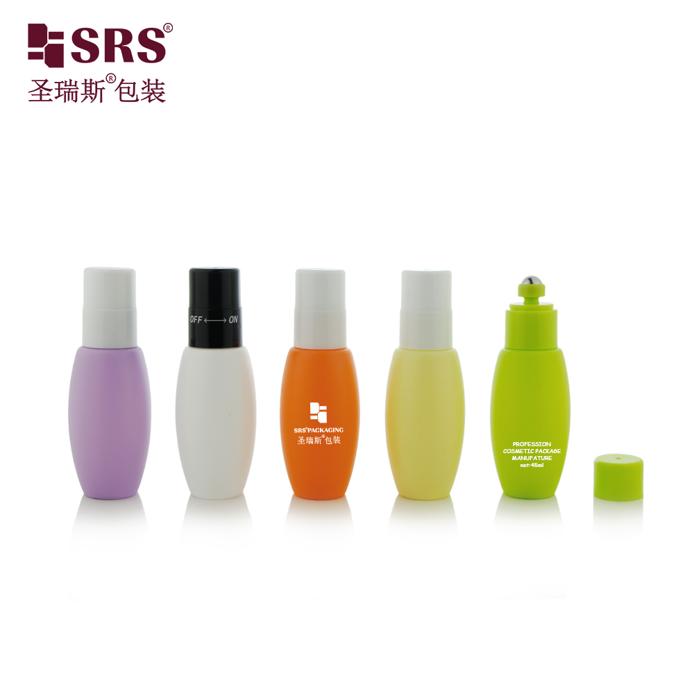 Empty Custom Plastic Roll on Bottle With ON/OFF Switch Stainless Steel Roller Ball 