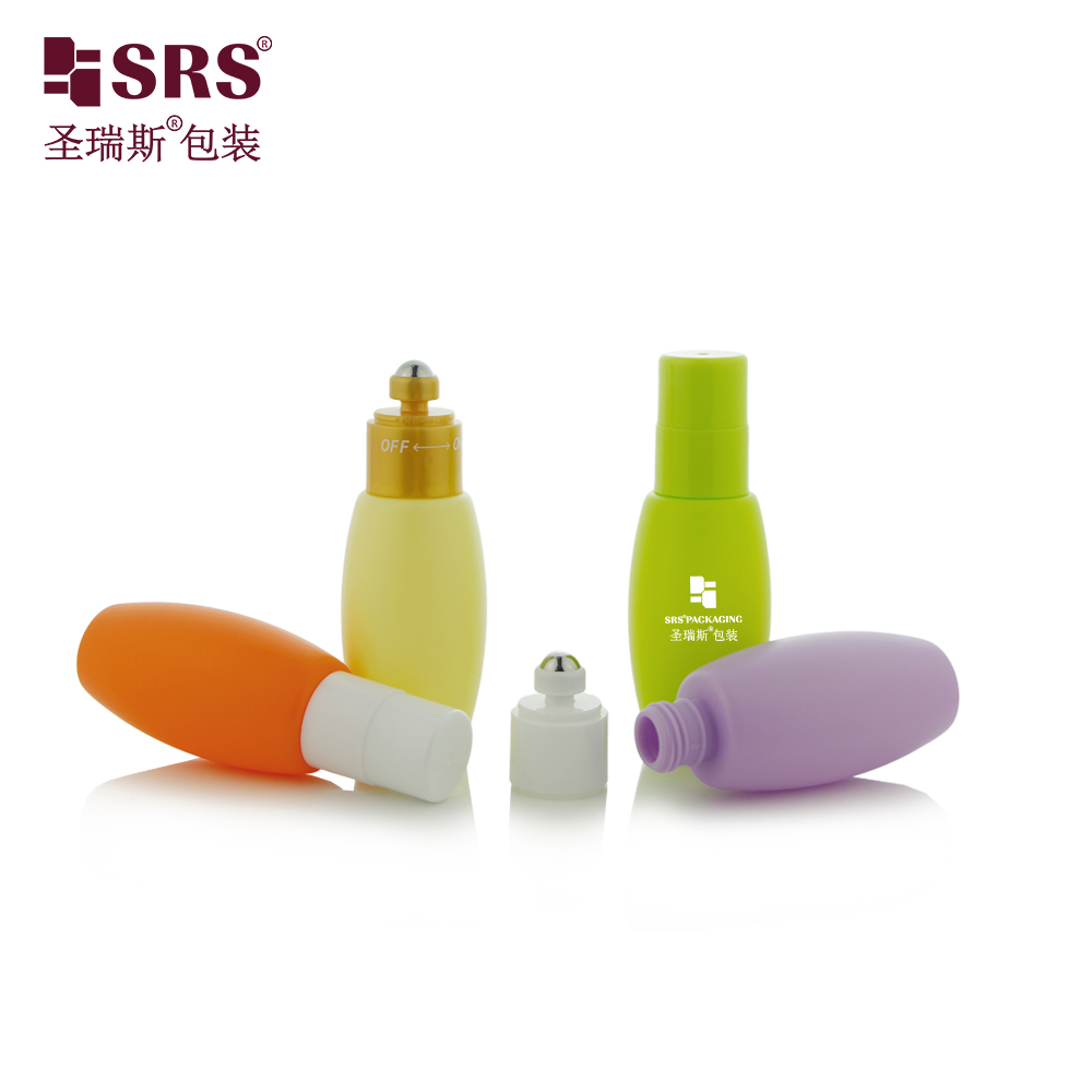 Empty Custom Plastic Roll on Bottle With ON/OFF Switch Stainless Steel Roller Ball 