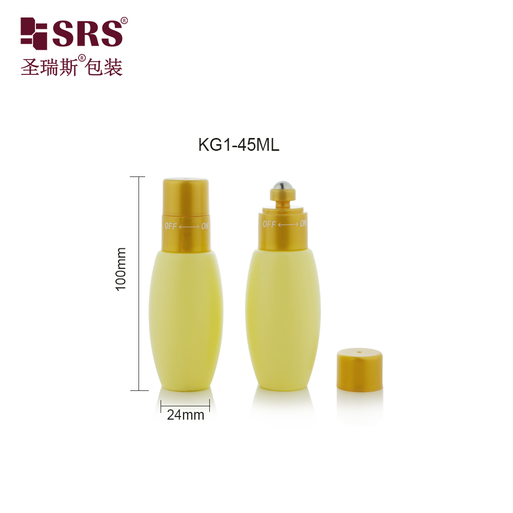 Empty Custom Plastic Roll on Bottle With ON/OFF Switch Stainless Steel Roller Ball 