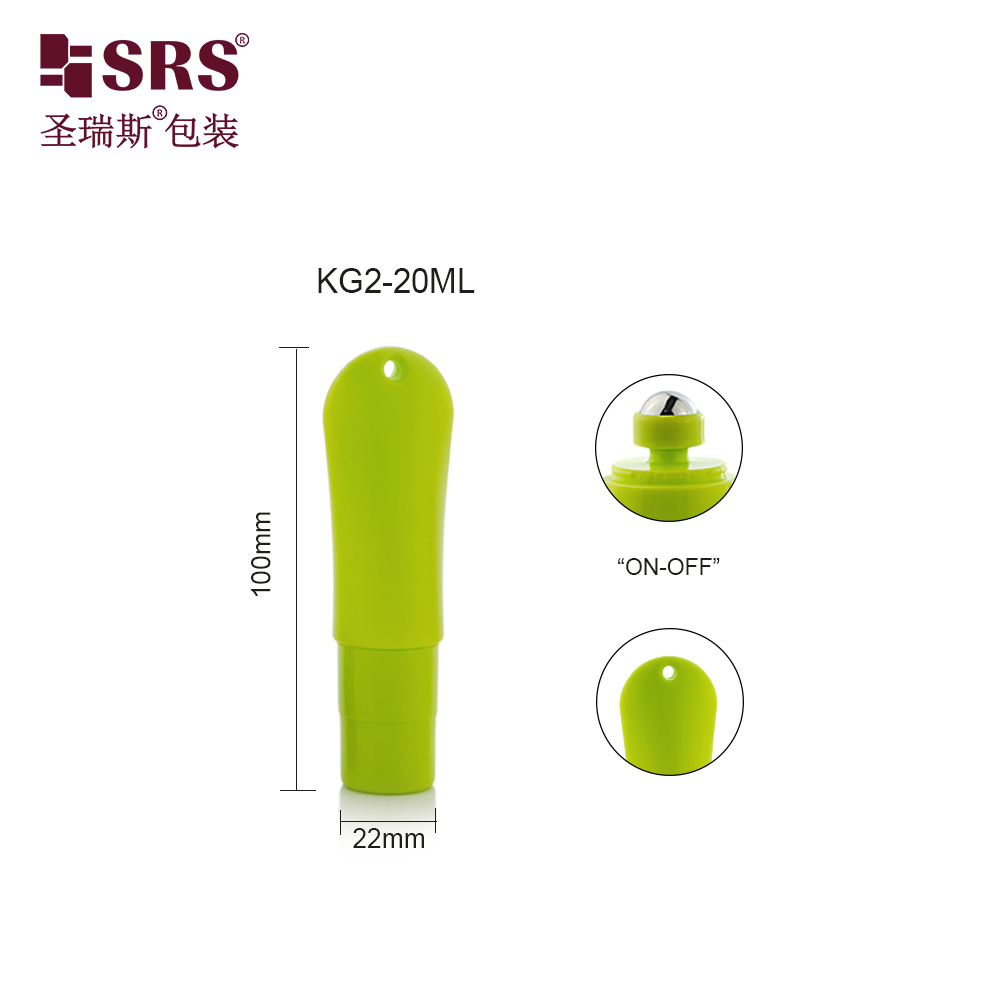20ml Custom Color New Design Swith Roller Ball Massage Applicator Cosmetic Roll on Bottle