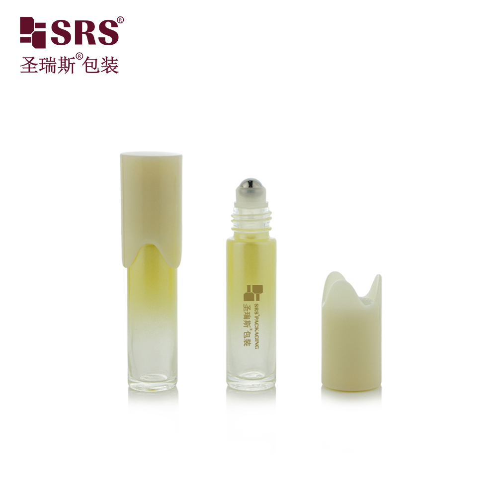 New Design Unique Plastic Cap 10ml Glass Roll on Bottle for Perfume Essential Oil        