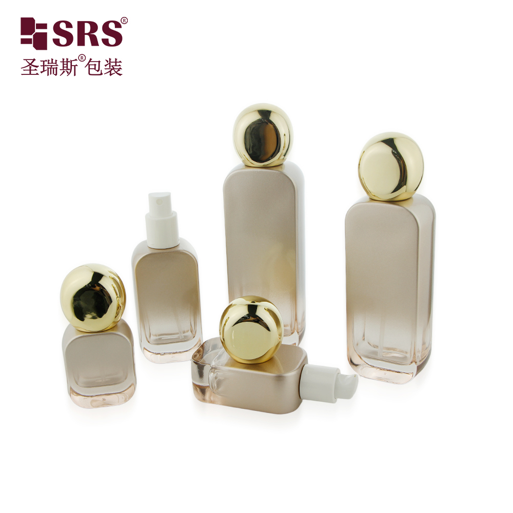 Custom Printed 20ml 30ml 50ml 100ml 120ml Empty Face Cream Skincare Glass Lotion Bottle With Pump