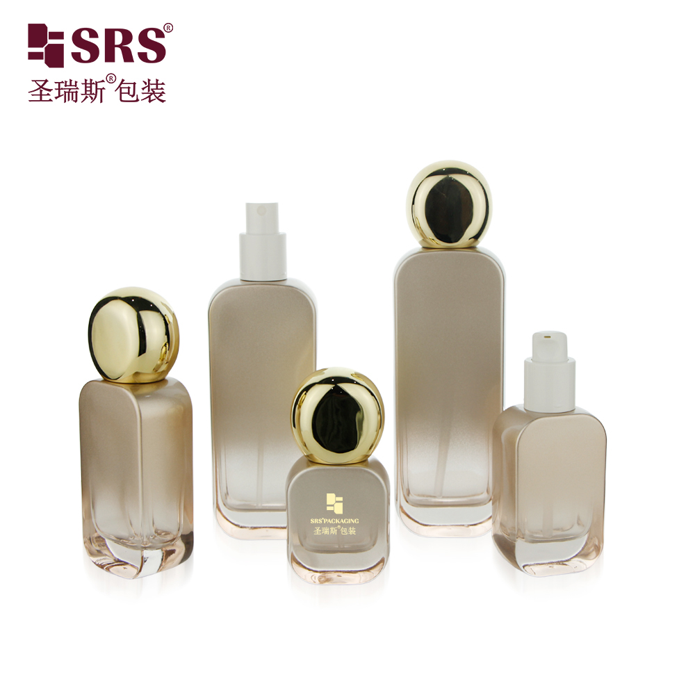 Custom Printed 20ml 30ml 50ml 100ml 120ml Empty Face Cream Skincare Glass Lotion Bottle With Pump