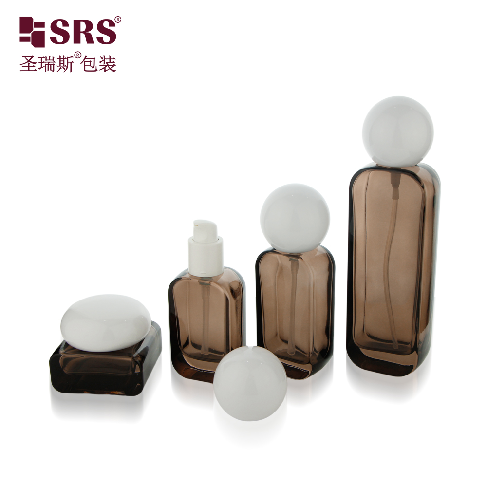 Eco Friendly Clear Glass Square Lotion Glass Bottle With Lotion Pump