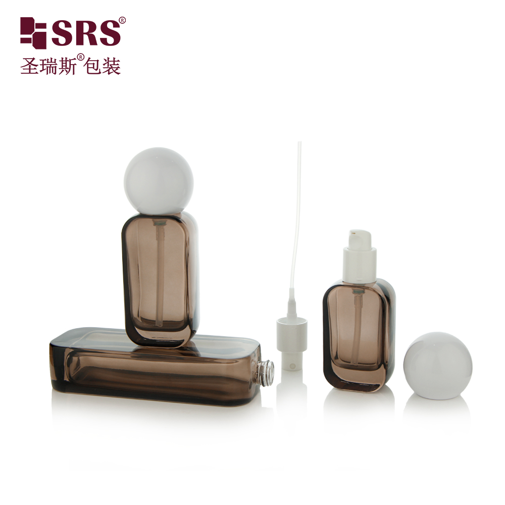 Eco Friendly Clear Glass Square Lotion Glass Bottle With Lotion Pump