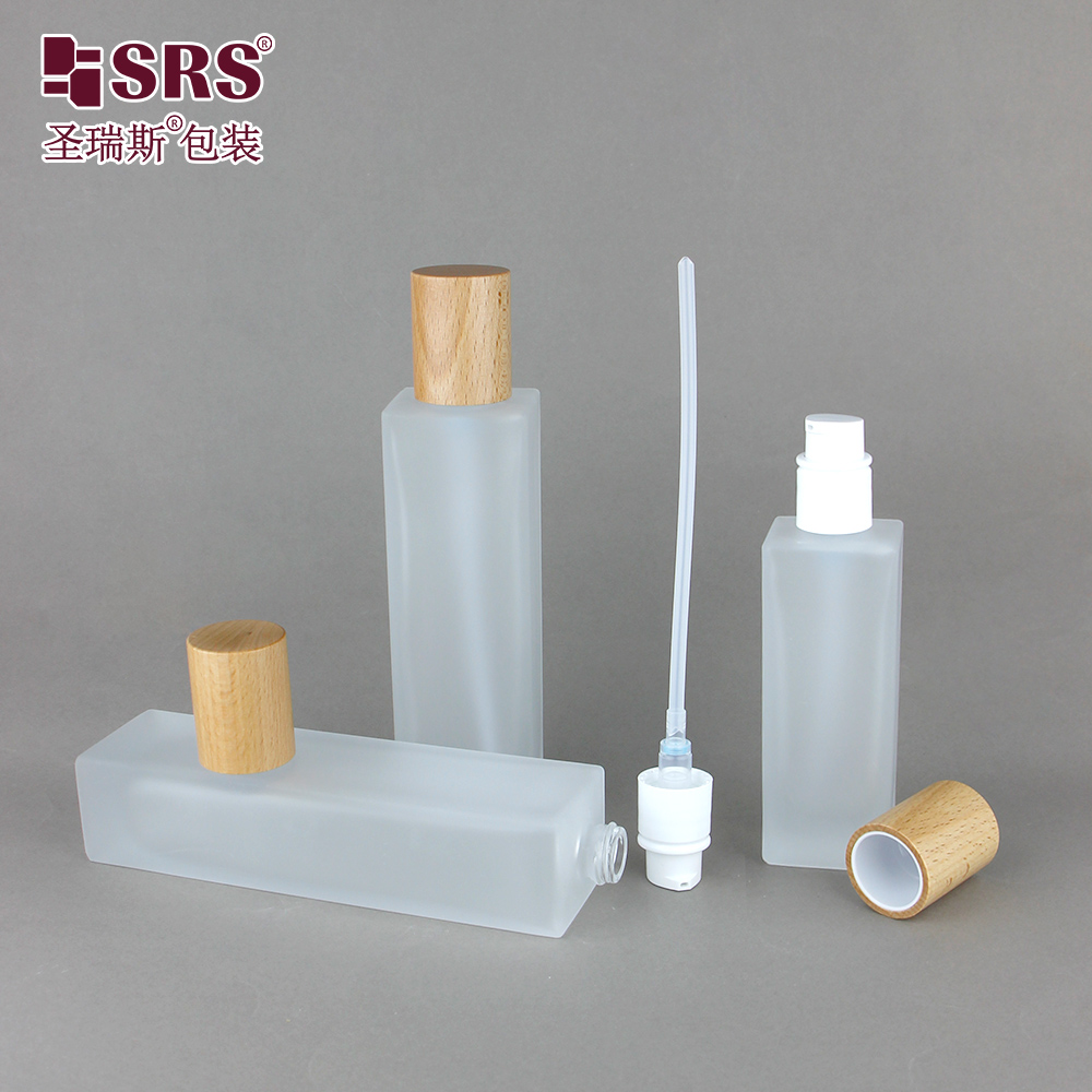 Luxury Factory 20ml 30ml 50ml 100g 120ml Glass Lotion Serum Lotion Cream Jar Pump Bottle Cosmetic Packaging Set