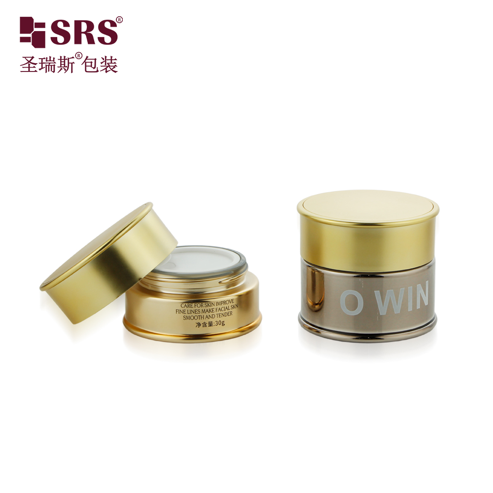 Luxury Skincare Glass Cosmetic Cream Jar 30g 50g Empty Face Cream Glass Jar With Plastic Lid