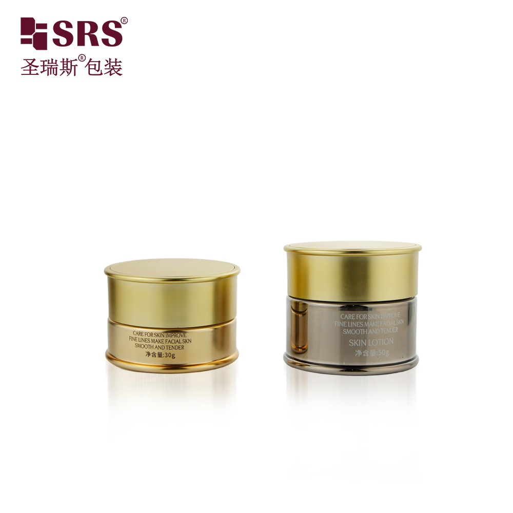 Luxury Skincare Glass Cosmetic Cream Jar 30g 50g Empty Face Cream Glass Jar With Plastic Lid