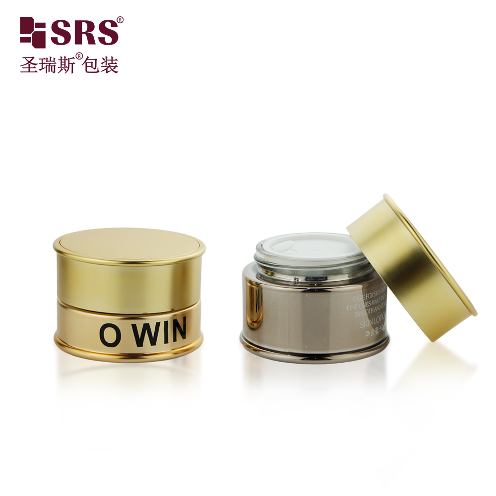 Luxury Skincare Glass Cosmetic Cream Jar 30g 50g Empty Face Cream Glass Jar With Plastic Lid