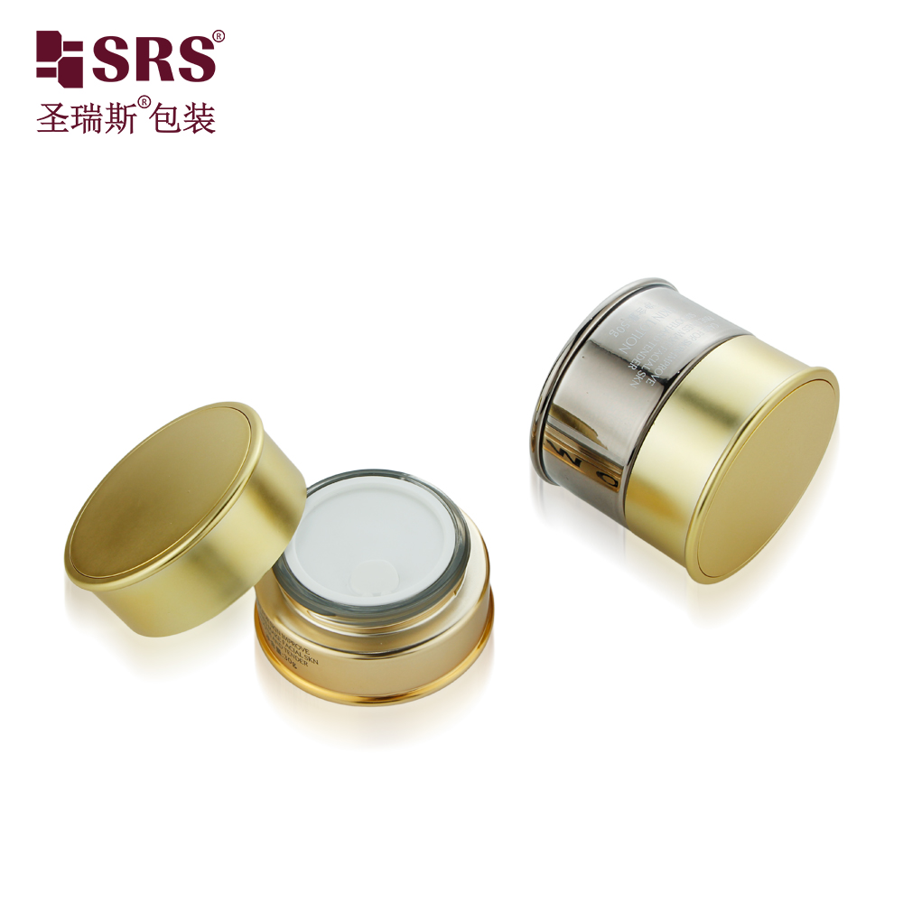 Luxury Skincare Glass Cosmetic Cream Jar 30g 50g Empty Face Cream Glass Jar With Plastic Lid