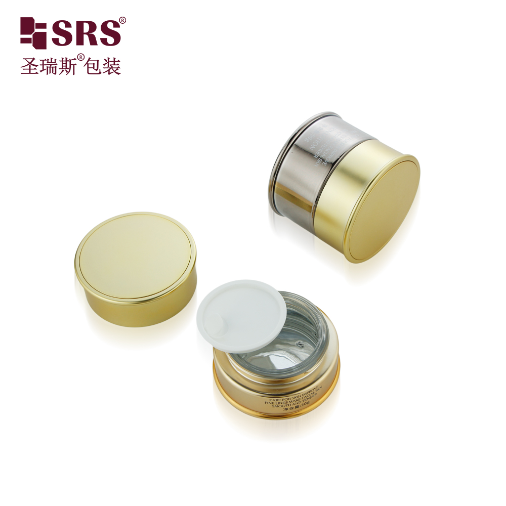 Luxury Skincare Glass Cosmetic Cream Jar 30g 50g Empty Face Cream Glass Jar With Plastic Lid