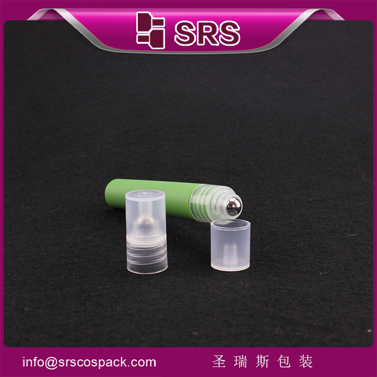 8ml roll on green refilled empty bottle plastic_SRS PACKAGING