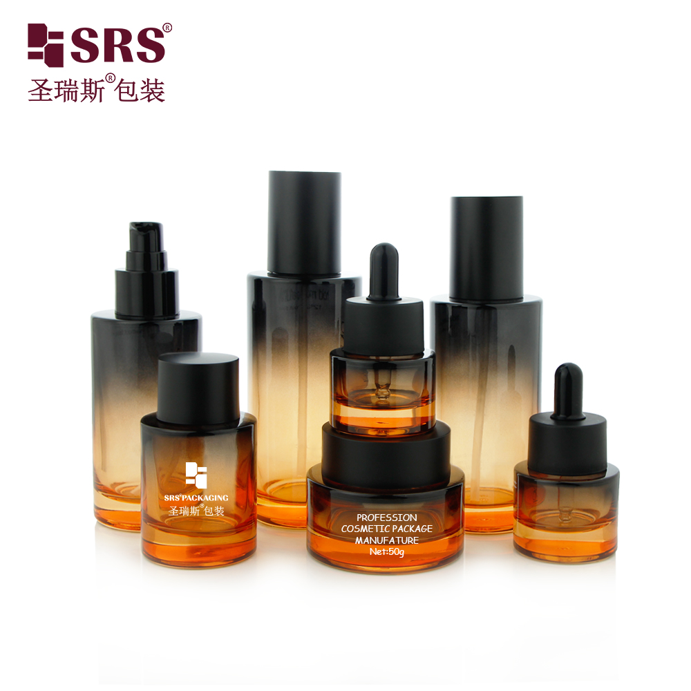 15ml 20ml 40ml 50ml 100ml 120ml 150ml Coating Spraying Gradient Empty Glass Bottle With Dropper Lotion Closures