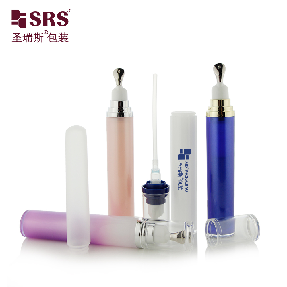 15ml 20ml acrylic plastic roll on bottle with Shiny zinc alloy head