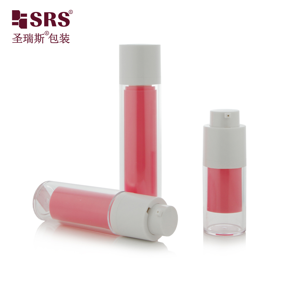 15ml 30ml 50ml 1oz Eye Cream Serum White Airless Round Bottle With Pink Pump