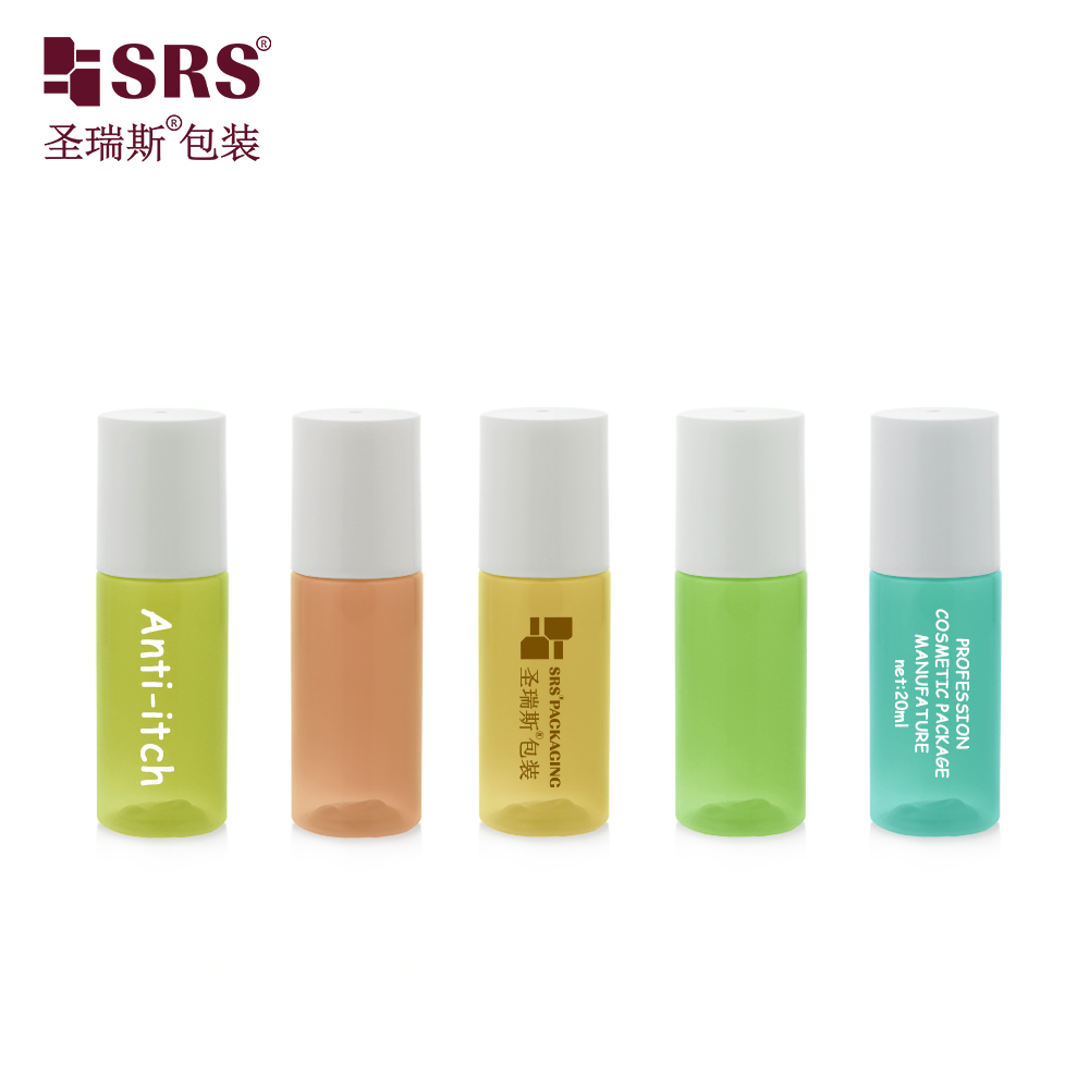 15ml New Arrival Neck 18 Custom Semi-transparent Solid Injection Color PET Roll On Bottle For Skincare