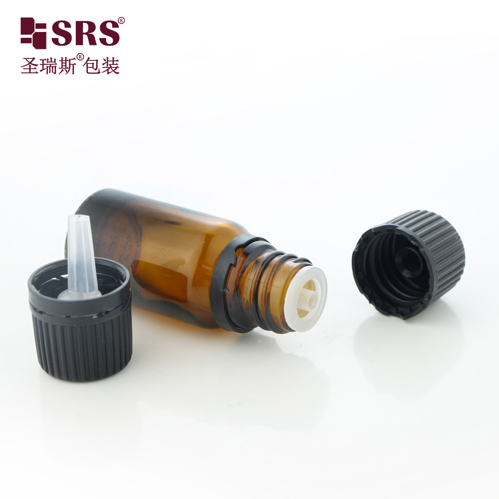 18/415 Black Child-Resistant and Tamper Evident Plastic Cap and Inner Plug