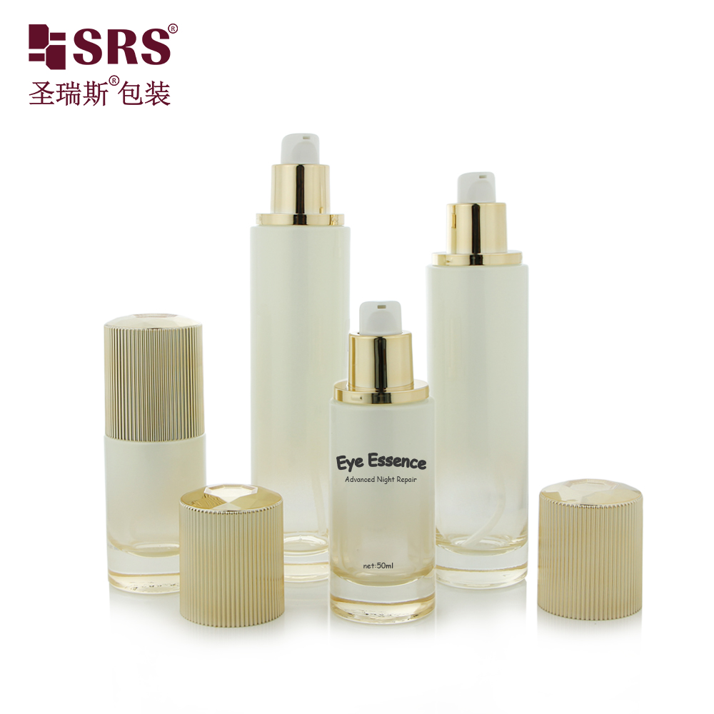 30ml 50ml 100ml 120ml Custom Gold Luxury Glass Lotion Bottle for Skin Care Packaging