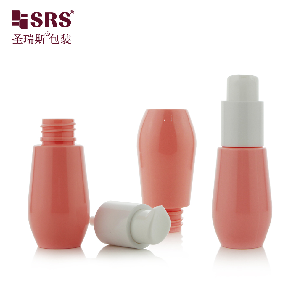 30ml Cute Injection Custom Color Plastic Recycled U Shape Bottom Lotion Pump Pink PET Bottle