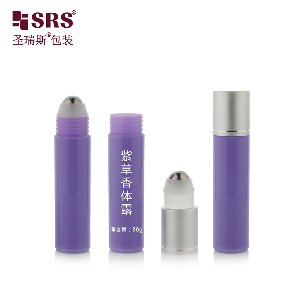 Multicolor 30ml PP PCR Aluminum Cap Roll On Bottle For Skincare Serum Anti-itch Liquid