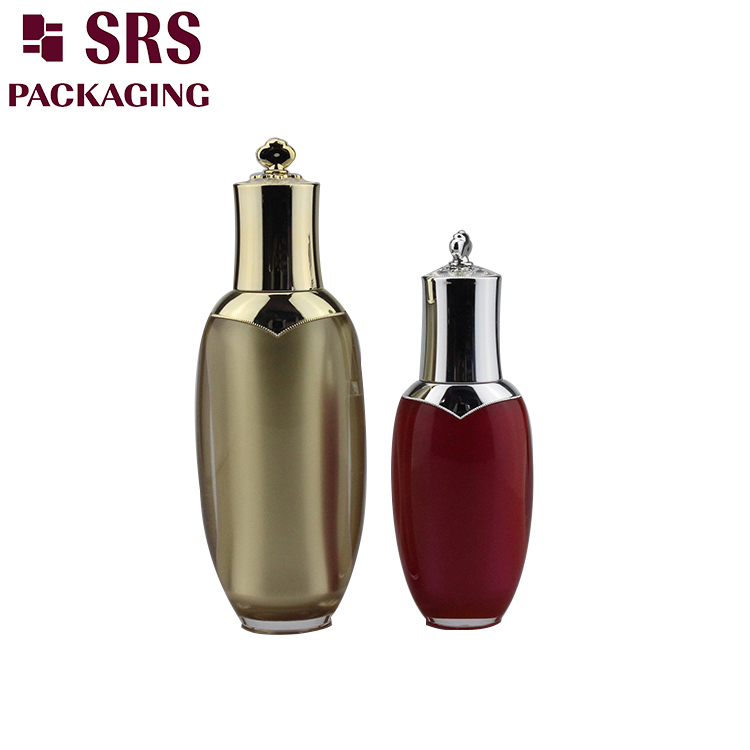 L201 30ml 50ml 80ml 100ml crown shape acrylic bottle with tube for lotion