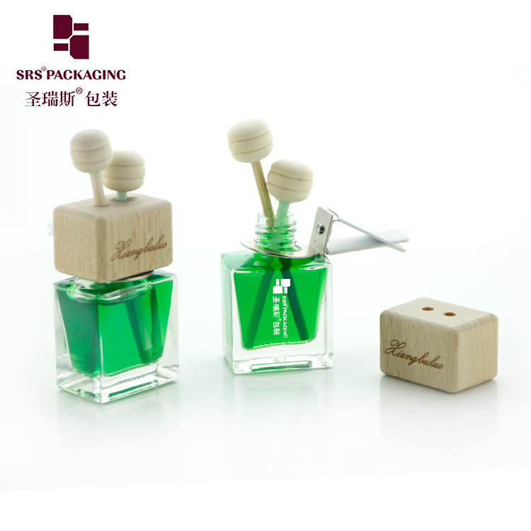 8ml Cute Perfume For Car Cosmetic Packaging Glass Container With Wooden Cap