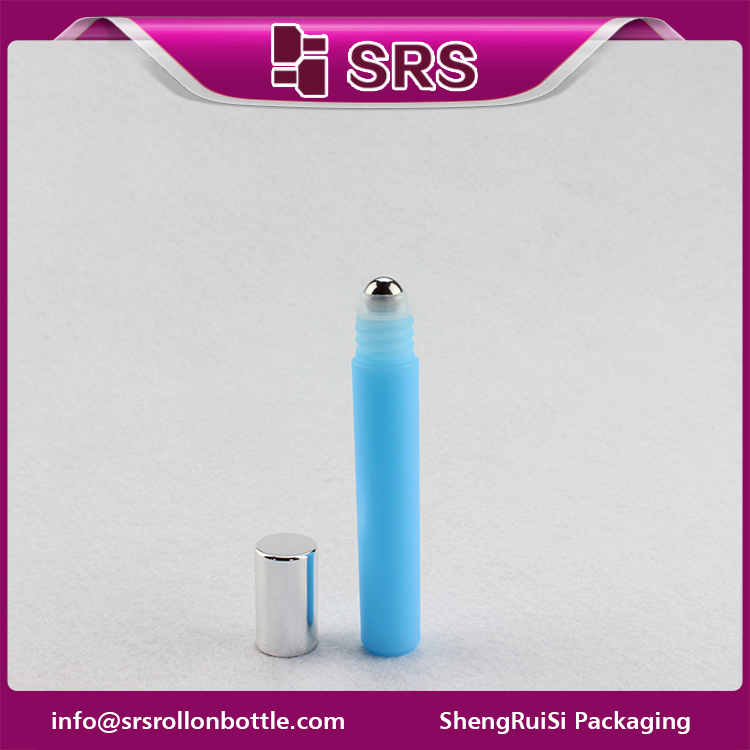 SRS plastic empty cylinder 8ml perfume bottle roll on