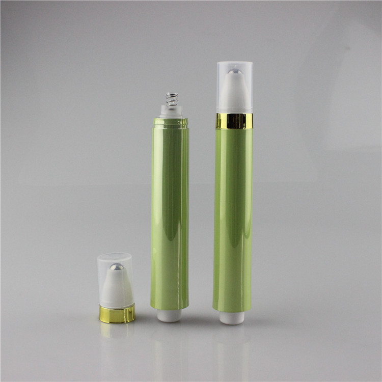 AY-15ml Green Color Airless Cosmetic Roller Ball Bottle