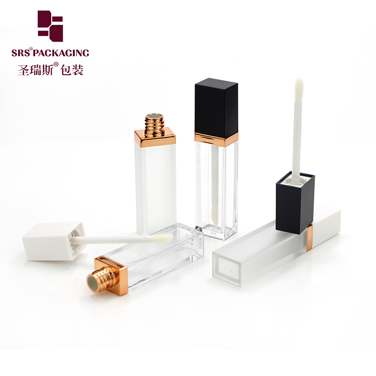 Chinese manufacturer mini lip gloss bottle empty 7ml square plastic make up cosmetic packaging