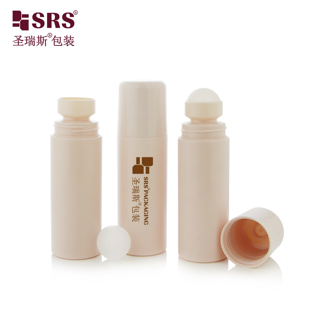 Custom Color 90ml Roll On Deodorant Bottle PP PCR Plastic Pain Relief Gel Roller Bottle With Plastic Roller Ball