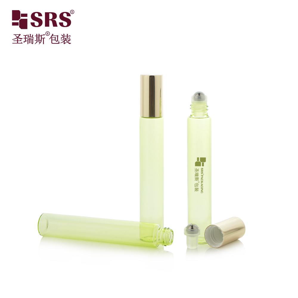 Custom Painting Color Empty Essential Oil Glass Roll on 10ml Bottle With Stainless Steel Roller