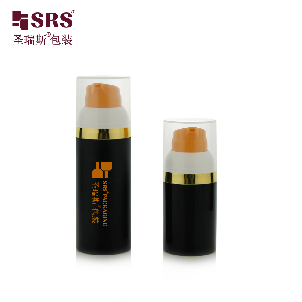 Custom color white orange black 30ml 50ml 75ml 100ml cosmetic bottle airless luxury empty packaging