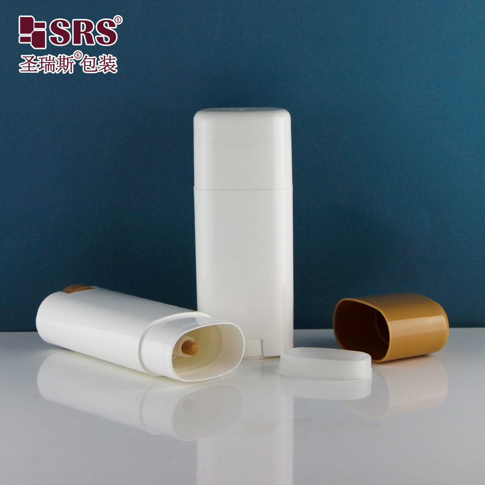 D041 Custom Empty Deodorant Stick Container Eco Friendly PP Cosmetic Packaging Oval Shaped Bottle 75ml