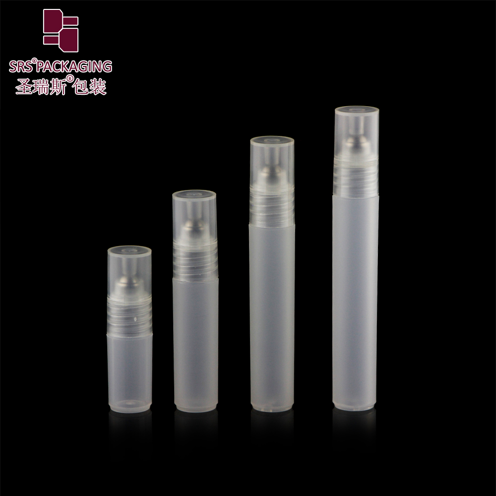 Eco-friendly pp plastic clear 3ml 5ml 7ml 8ml refillable perfume roll on bottles