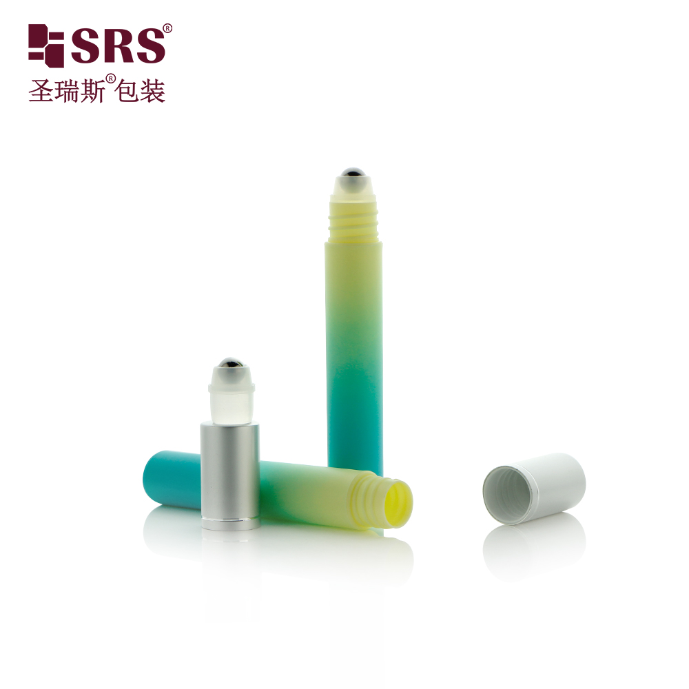 Empty Cosmetic Packaging Injection Color Eye Serum 8ml Plastic Roll On Bottle