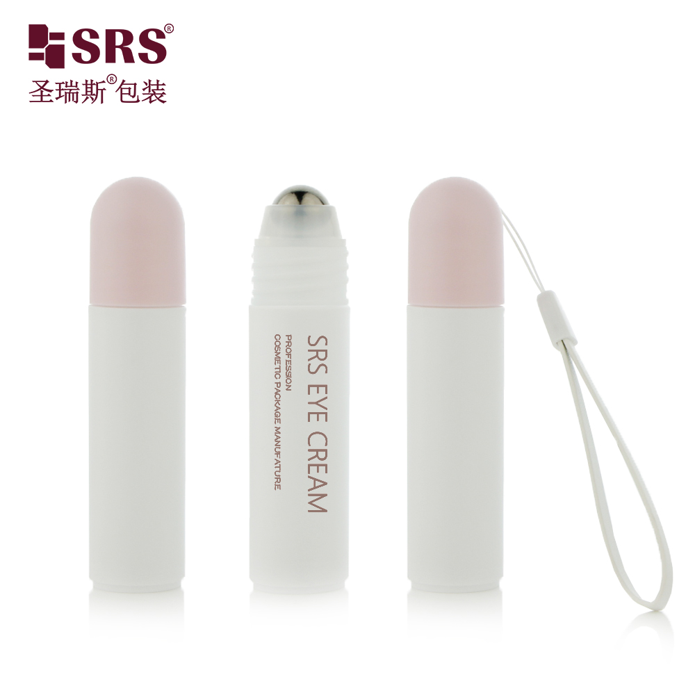Empty New Design Cosmetic 20 ml PP Roll On Bottle Steel Roller Ball Custom Color Eye Cream Container