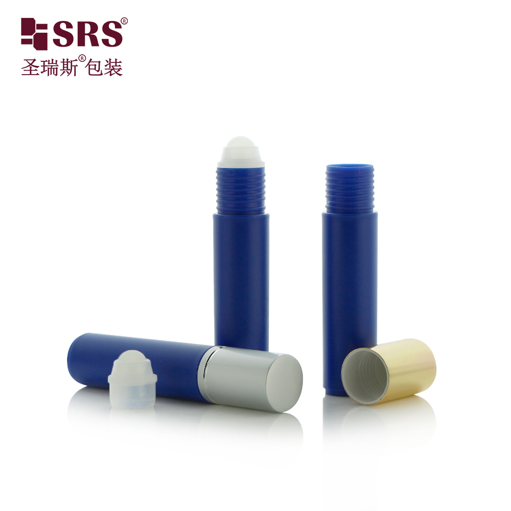 Empty Round Shape Custom Injection Solid Color Glossy Matte Finished Roll On Small Bottle 10ml