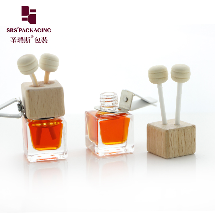 Empty Square Bottle Car Perfumes Glass Bottle For Car Vent Air Refresh Reed Diffuser Design In Stock