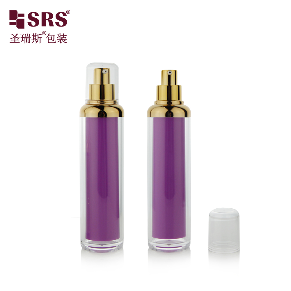 Factory Made Wholesale Round Shape Airless Lotion Pump Container Plastic Bottle