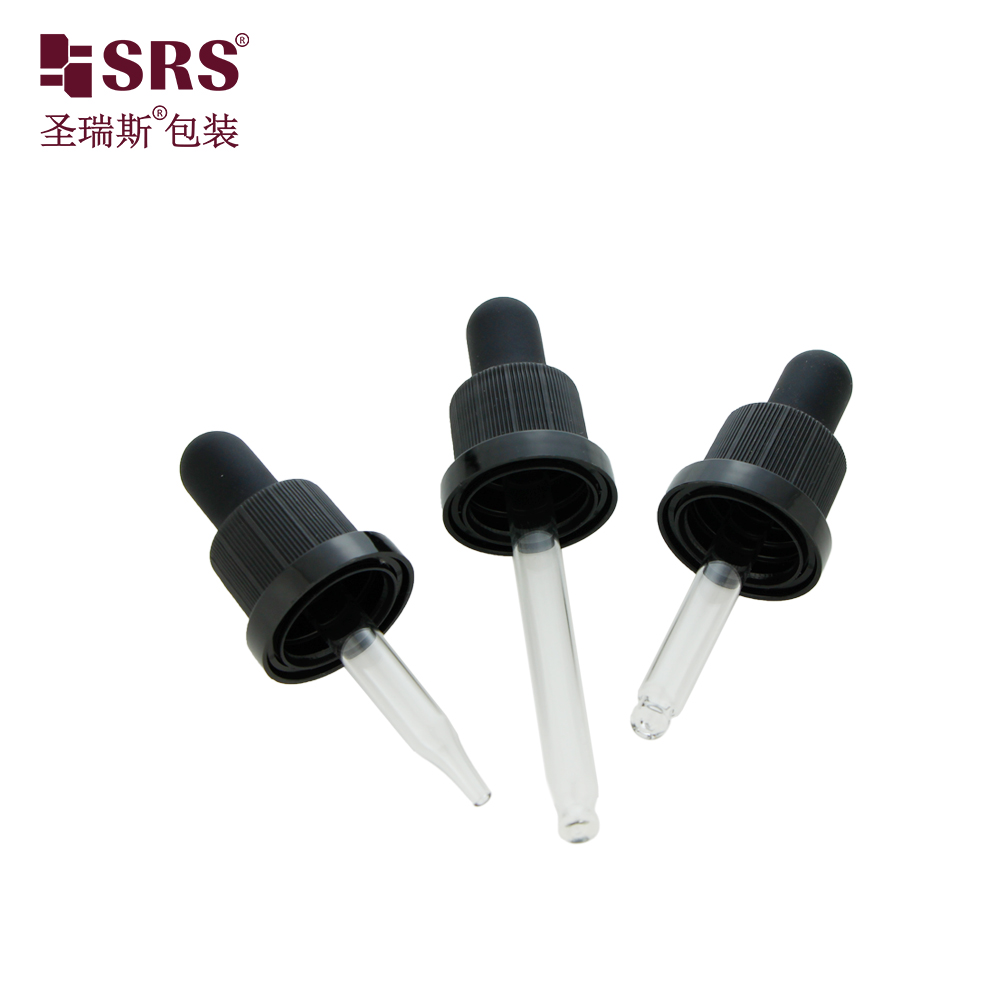 Factory New Product Custom Black Rubber Evident Temper Dropper Cap For Essential Oil 