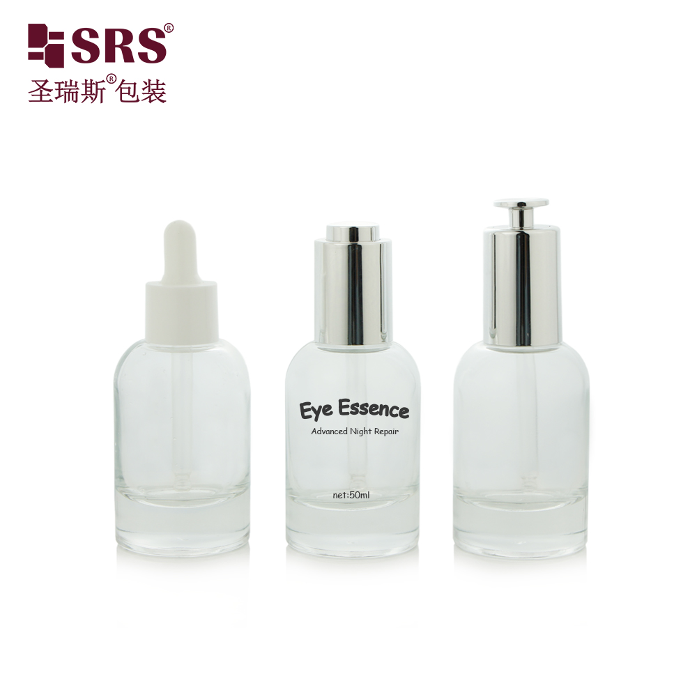 Fancy Empty Essential Oil Perfume 50ml Boston Glass Dropper Bottle for Skincare Serum